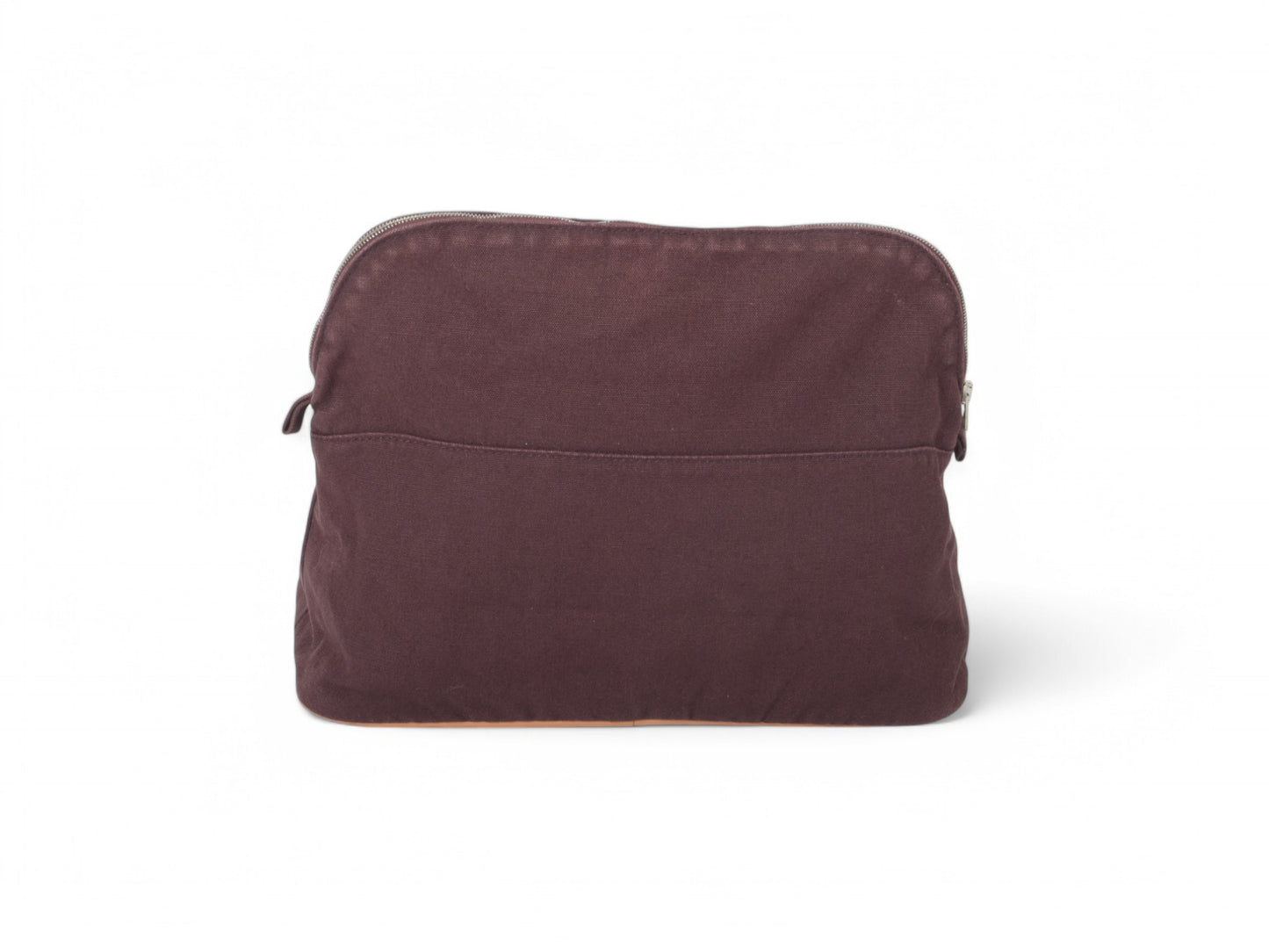Hermès Bolide 31 Case Pouch Toiletry Make Up Bag 100% cotton Brown Burgundy