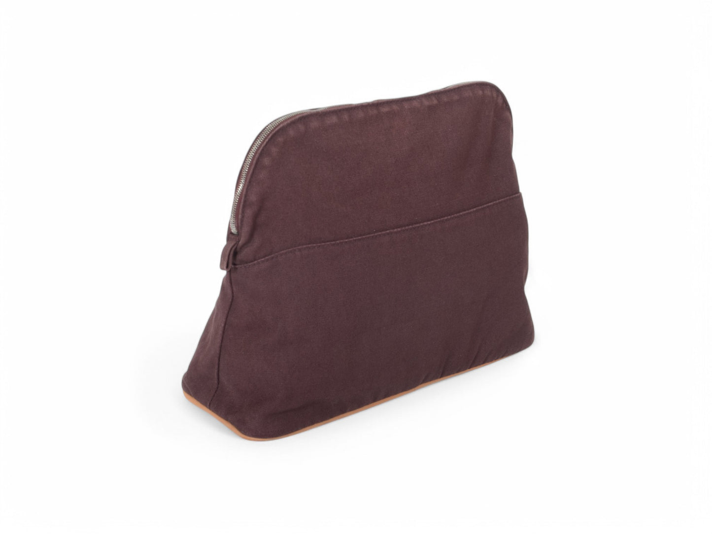 Hermès Bolide 31 Case Pouch Toiletry Make Up Bag 100% cotton Brown Burgundy