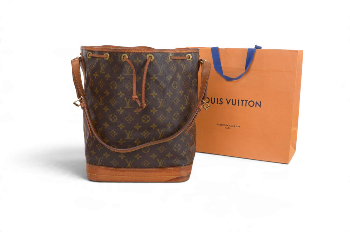 Louis Vuitton Noe Shoulder Bag Monogram Vintage Leather Designer Classic