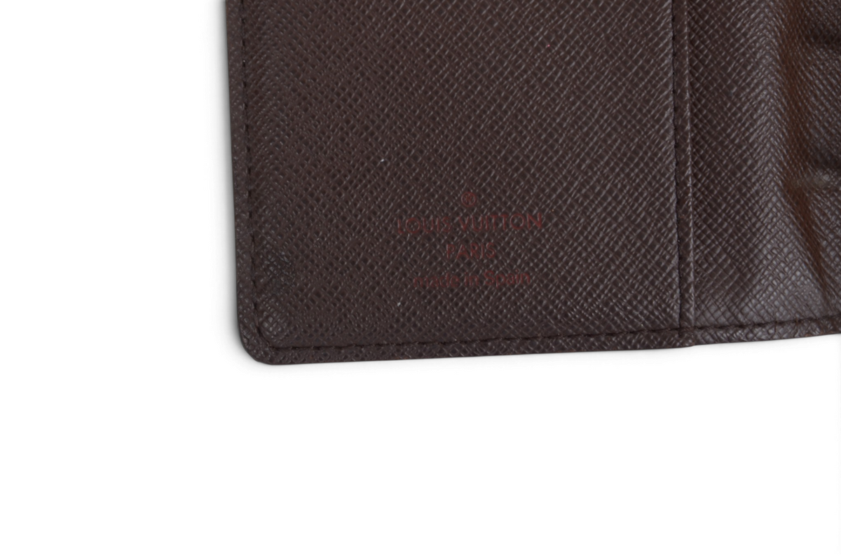 Louis Vuitton Damier Ebene Canvas Agenda PM Cover Vintage Leather Designer Classic