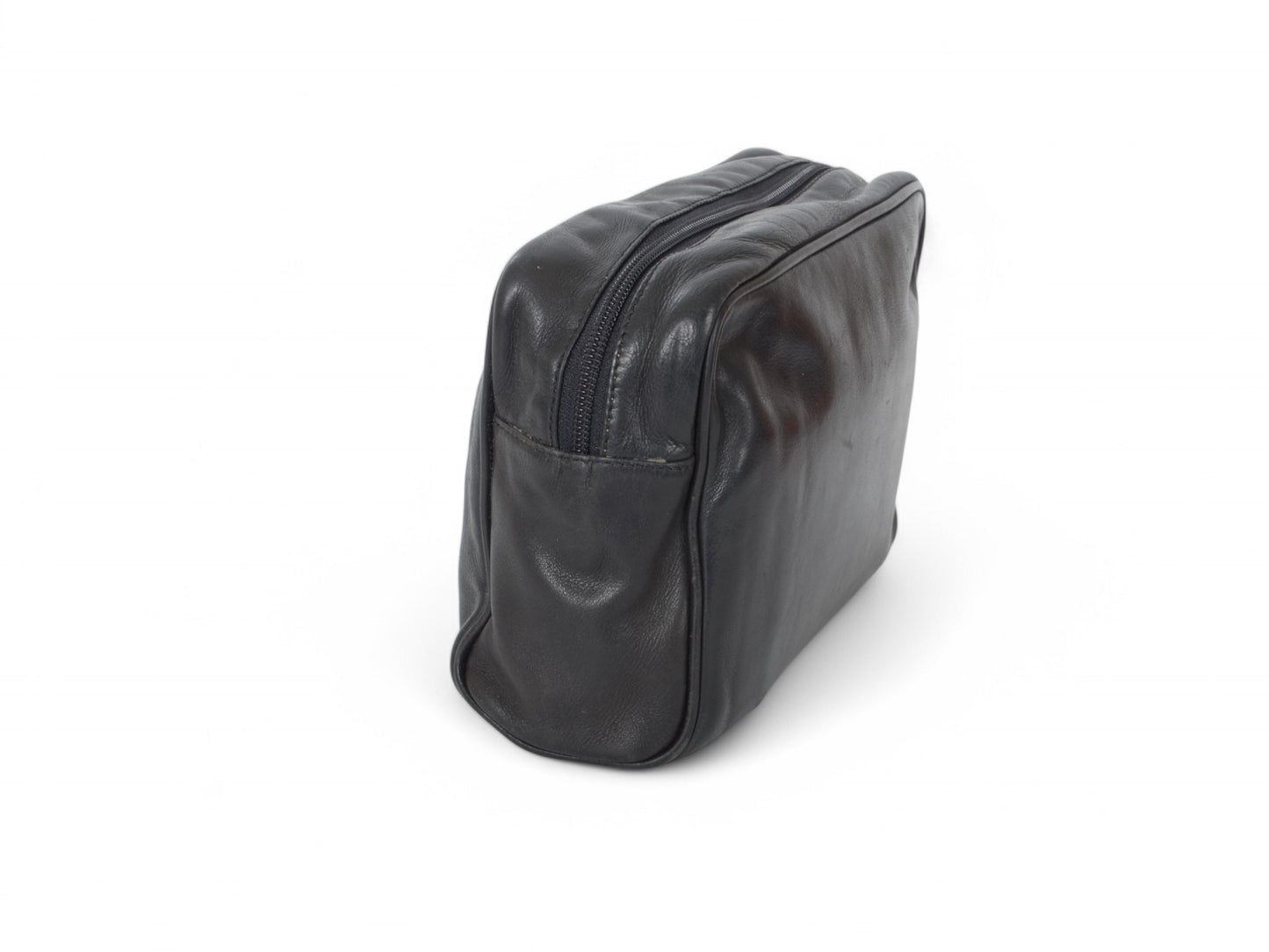 Loewe Anagram Leather Second Bag Toiletry Travel Makeup Cosmetic Bag Black