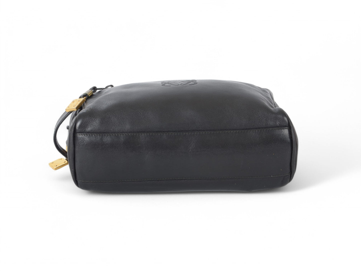 Loewe Anagram Leather Second Bag Toiletry Travel Makeup Cosmetic Bag Black