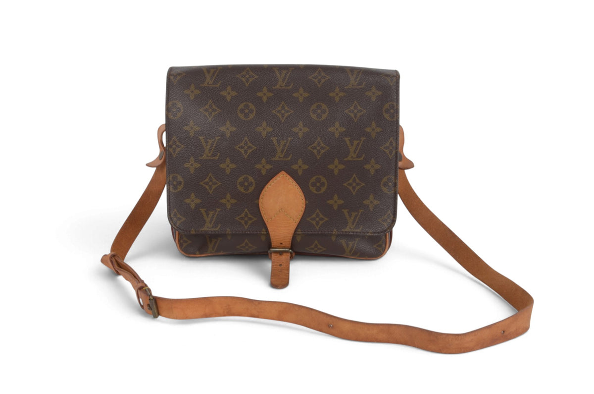 Louis Vuitton Cartesier Cartouchière GM Vintage Crossbody Shoulder Bag Monogram Designer Classic Authentic