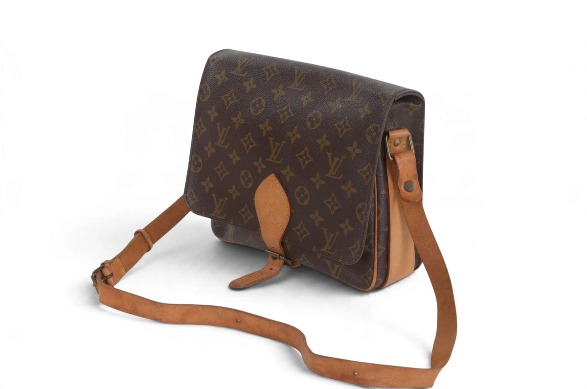 Louis Vuitton Cartesier Cartouchière GM Vintage Crossbody Shoulder Bag Monogram Designer Classic Authentic