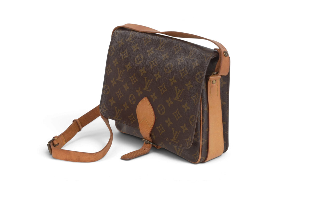 Louis Vuitton Cartesier Cartouchière GM Vintage Crossbody Shoulder Bag Monogram Designer Classic Authentic