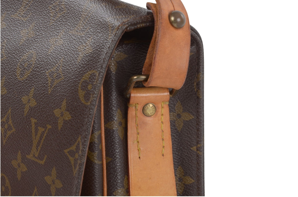 Louis Vuitton Cartesier Cartouchière GM Vintage Crossbody Shoulder Bag Monogram Designer Classic Authentic