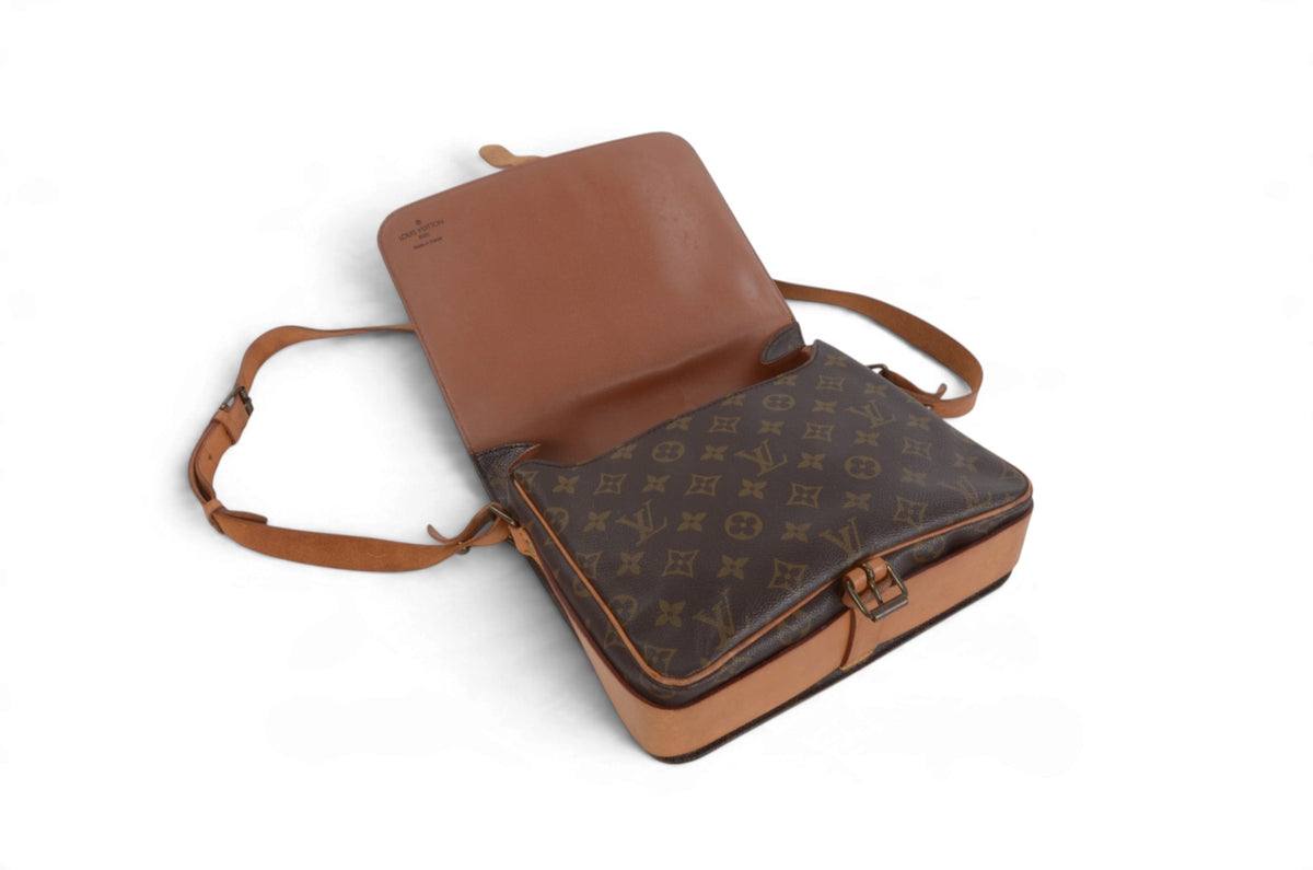 Louis Vuitton Cartesier Cartouchière GM Vintage Crossbody Shoulder Bag Monogram Designer Classic Authentic