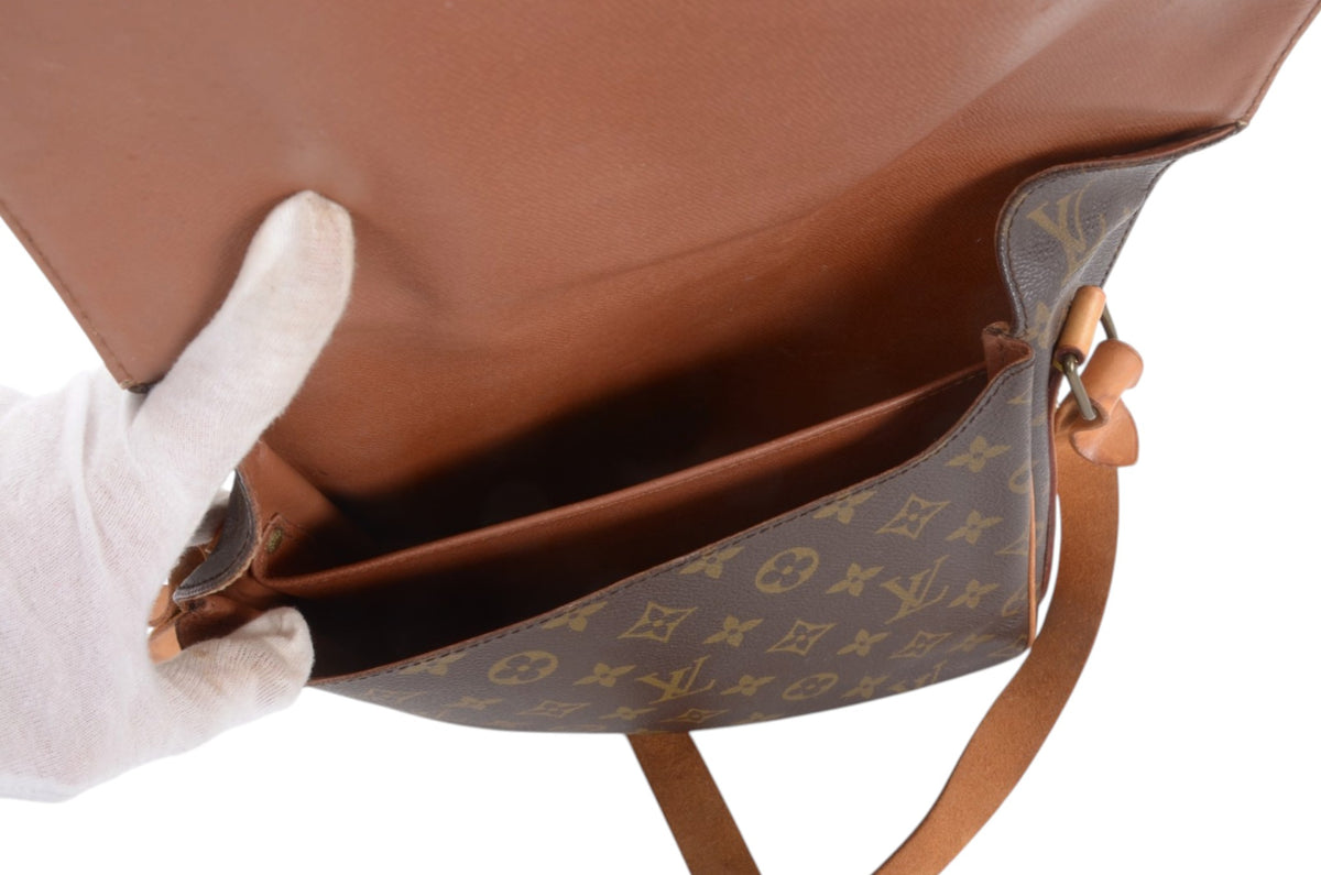 Louis Vuitton Cartesier Cartouchière GM Vintage Crossbody Shoulder Bag Monogram Designer Classic Authentic