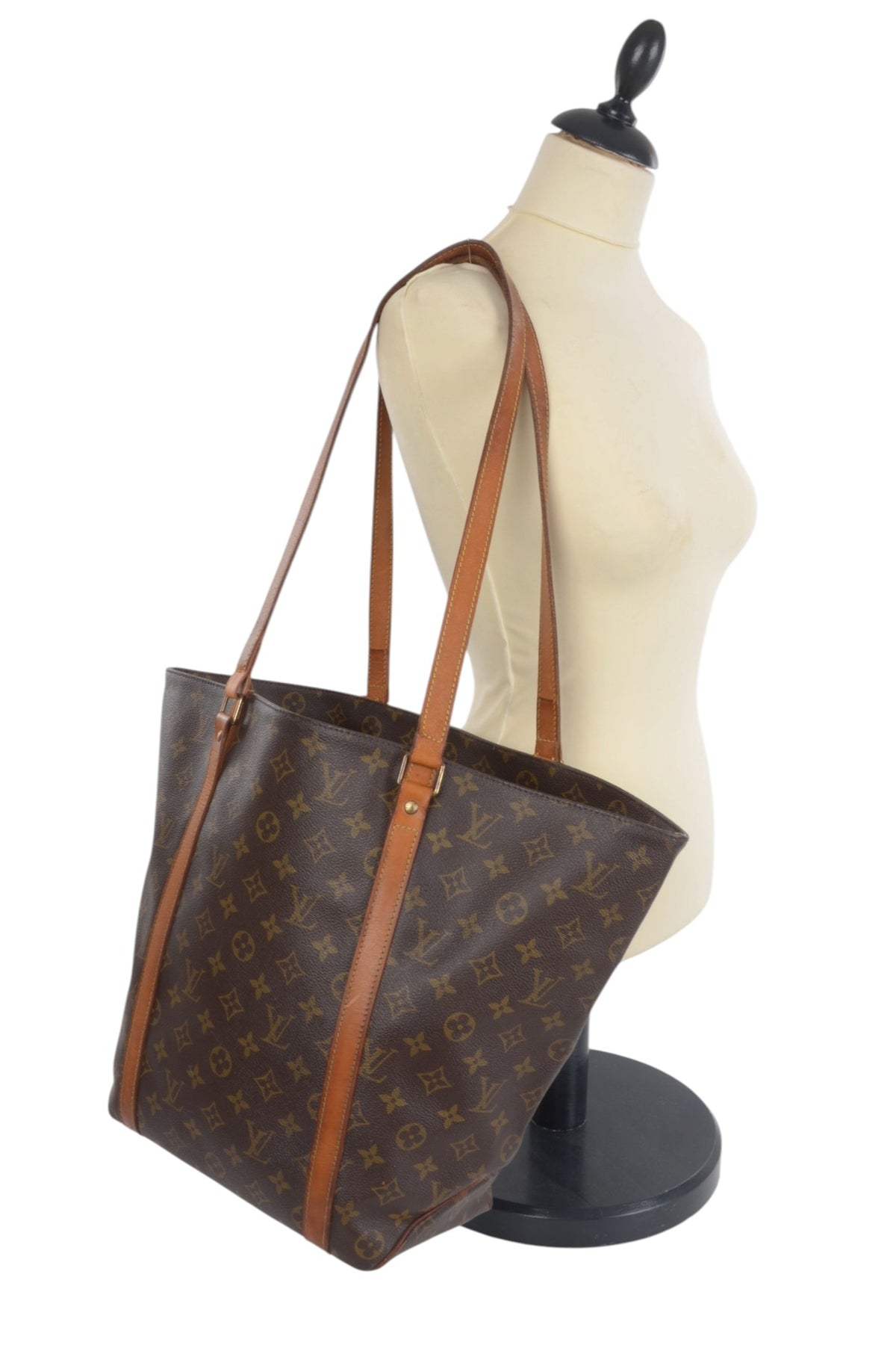 Louis Vuitton Vintage Sac Shopping Tote Shoulder Bag Handbag Monogram Canvas Vintage Designer Classic