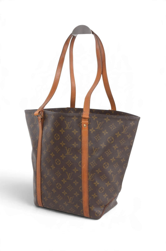 Louis Vuitton Vintage Sac Shopping Tote Shoulder Bag Handbag Monogram Canvas Vintage Designer Classic