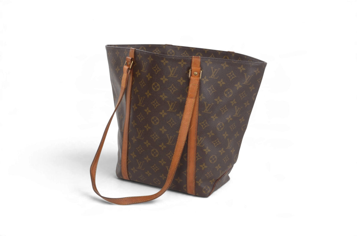 Louis Vuitton Vintage Sac Shopping Tote Shoulder Bag Handbag Monogram Canvas Vintage Designer Classic