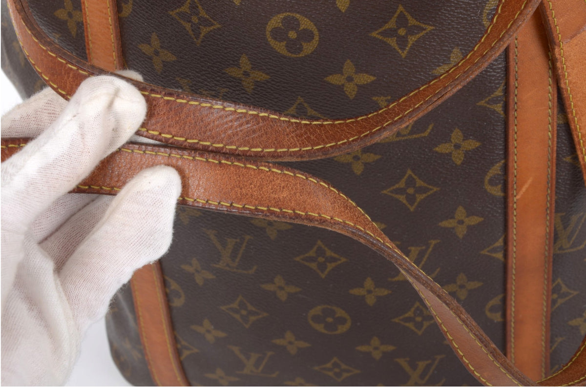 Louis Vuitton Vintage Sac Shopping Tote Shoulder Bag Handbag Monogram Canvas Vintage Designer Classic