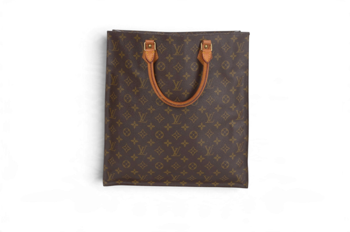 Louis Vuitton Sac Plat Handbag Monogram Canvas Bag Vintage Designer Classic