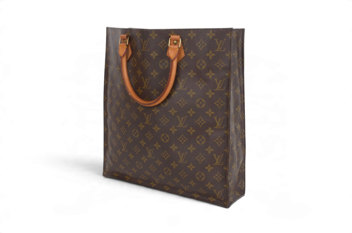 Louis Vuitton Sac Plat Handbag Monogram Canvas Bag Vintage Designer Classic