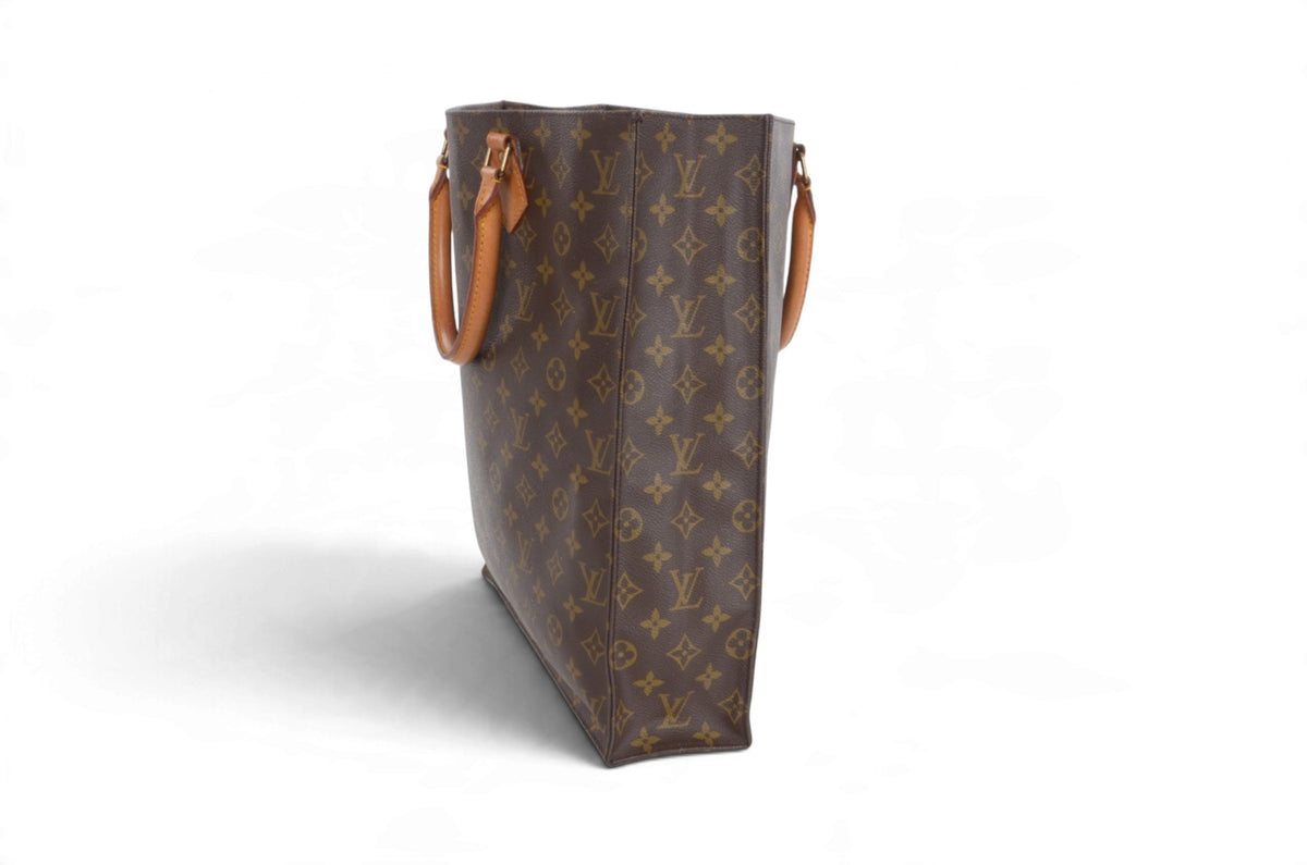 Louis Vuitton Sac Plat Handbag Monogram Canvas Bag Vintage Designer Classic