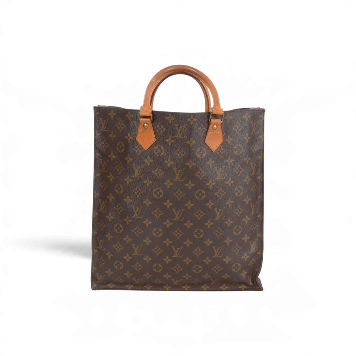 Louis Vuitton Sac Plat Handbag Monogram Canvas Bag Vintage Designer Classic