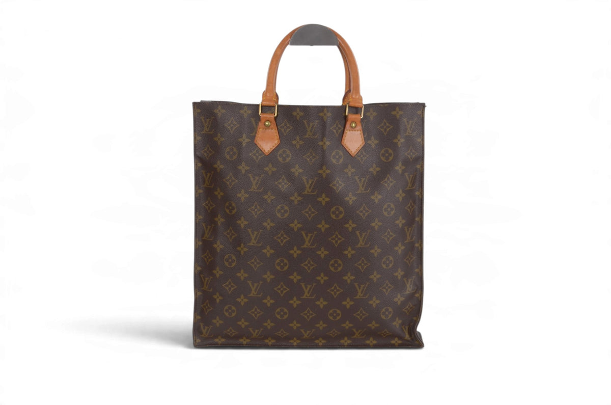 Louis Vuitton Sac Plat Handbag Monogram Canvas Bag Vintage Designer Classic