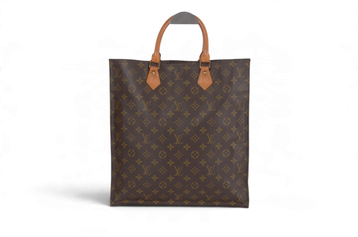 Louis Vuitton Sac Plat Handbag Monogram Canvas Bag Vintage Designer Classic