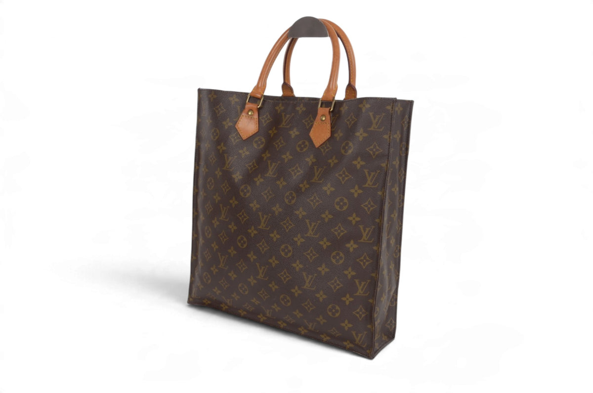 Louis Vuitton Sac Plat Handbag Monogram Canvas Bag Vintage Designer Classic