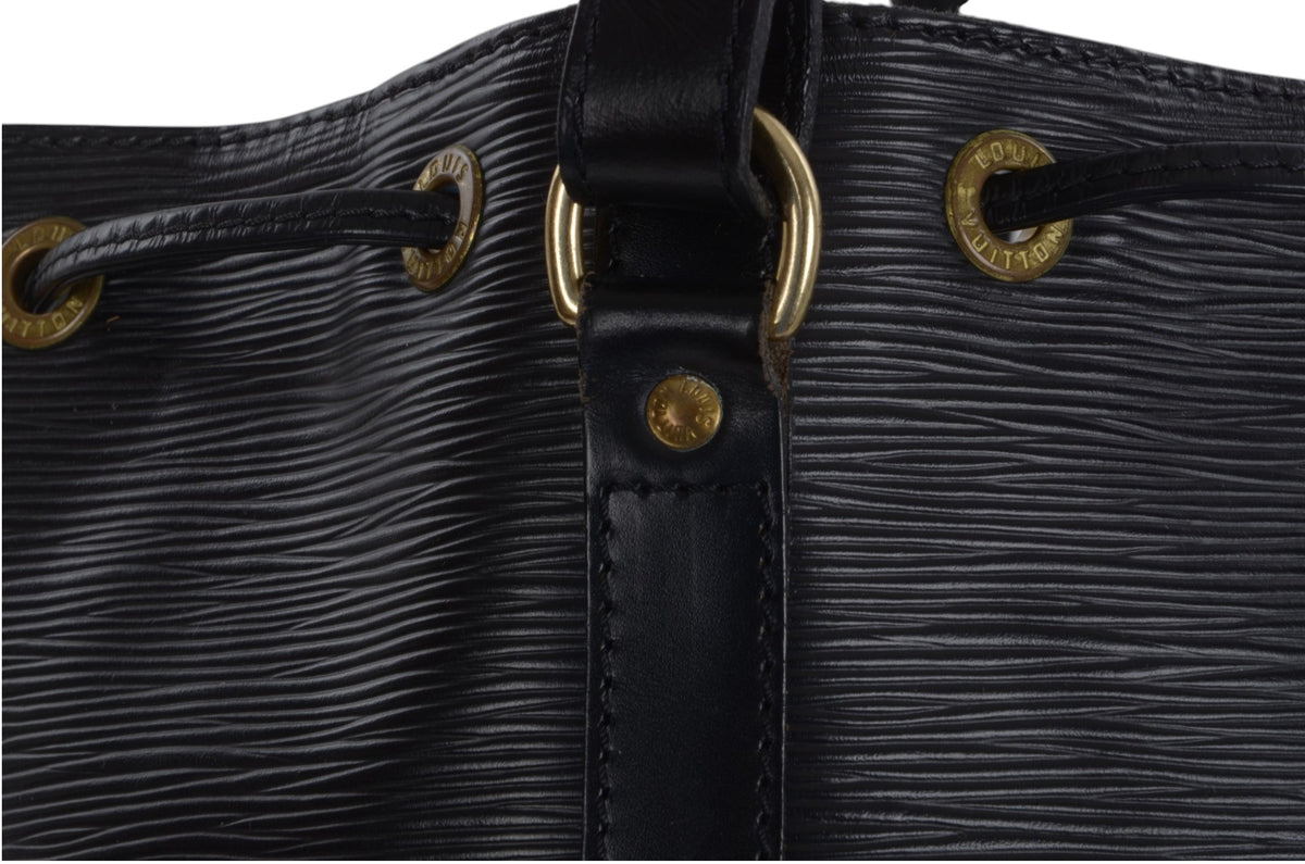 Louis Vuitton Noe Shoulder Bag Epi Leather Black Vintage Designer Classic
