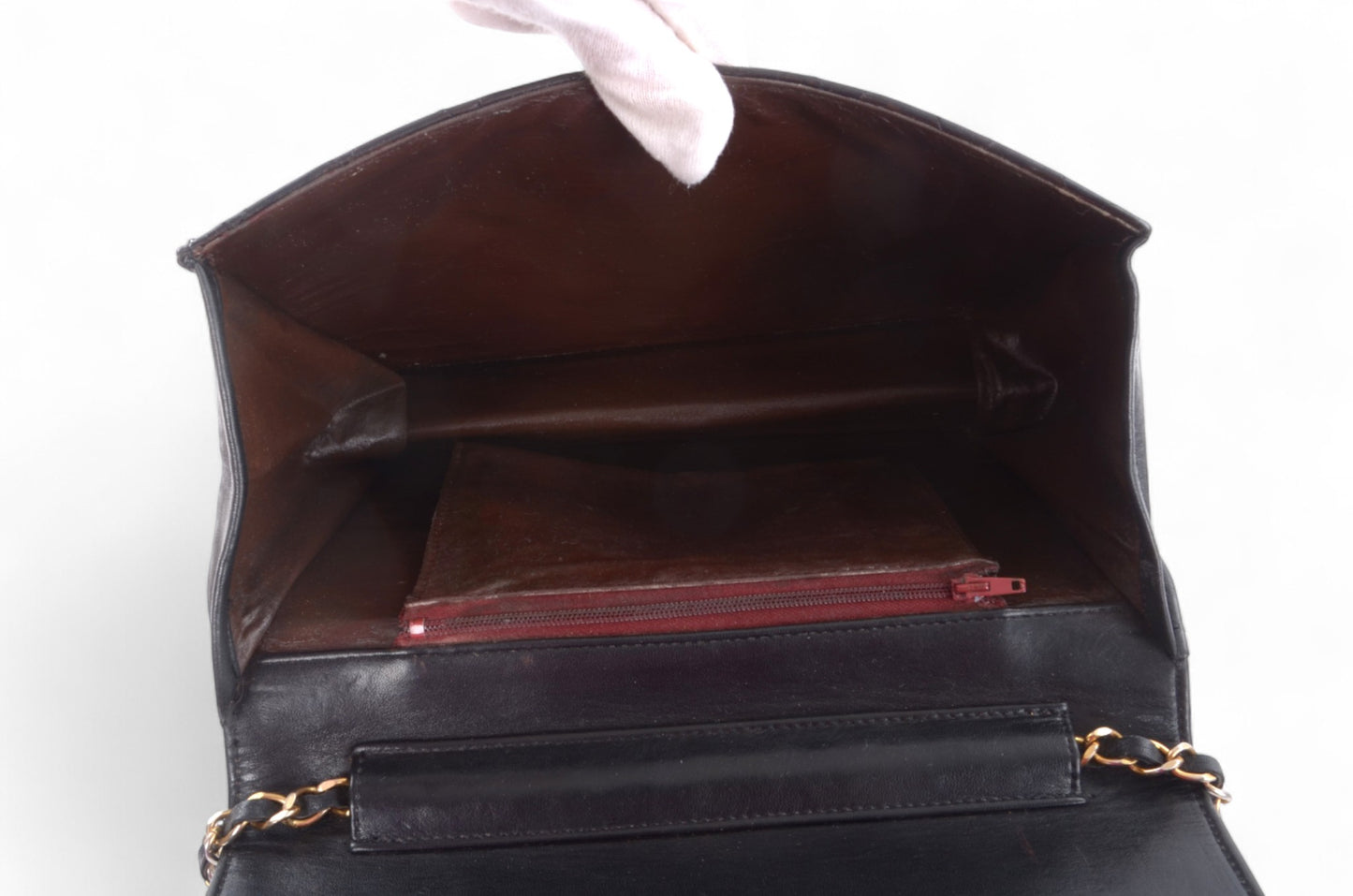 Chanel Classic Single Flap Bag Black Lambskin Matelasse CC Lock Chain Shoulder Bag Vintage Designer