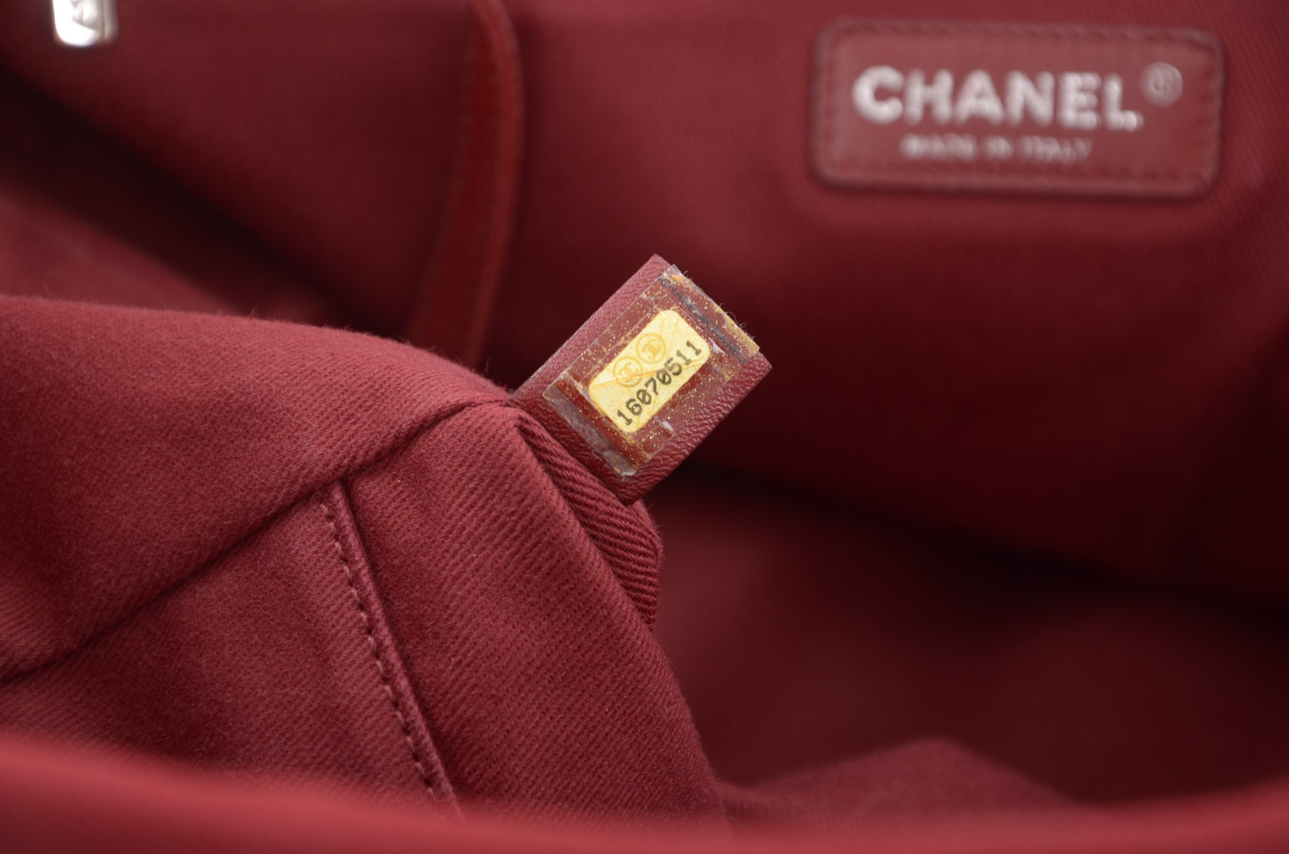 Chanel Deauville Chain Line Tote MM Pink Red Shoulder Bag Handbag CC Leather Designer Classic