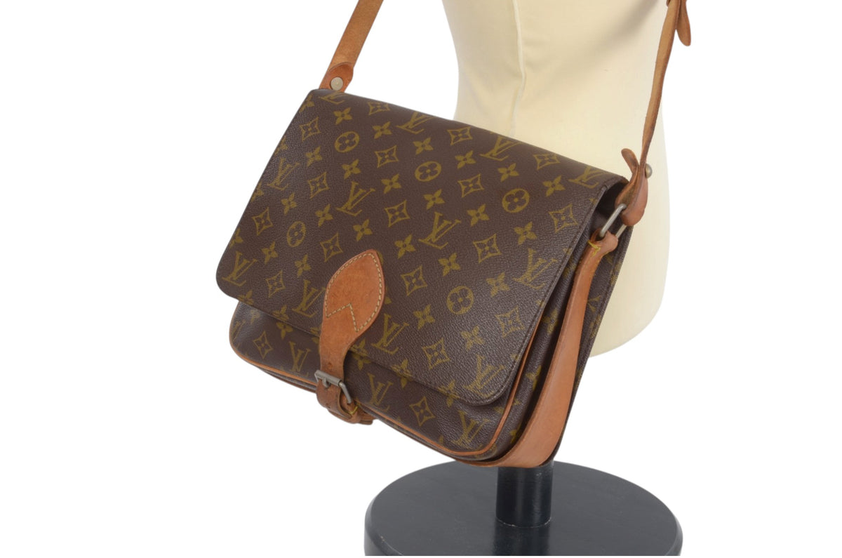 Louis Vuitton Cartouchière GM vintage shoulder bag with adjustable leather strap