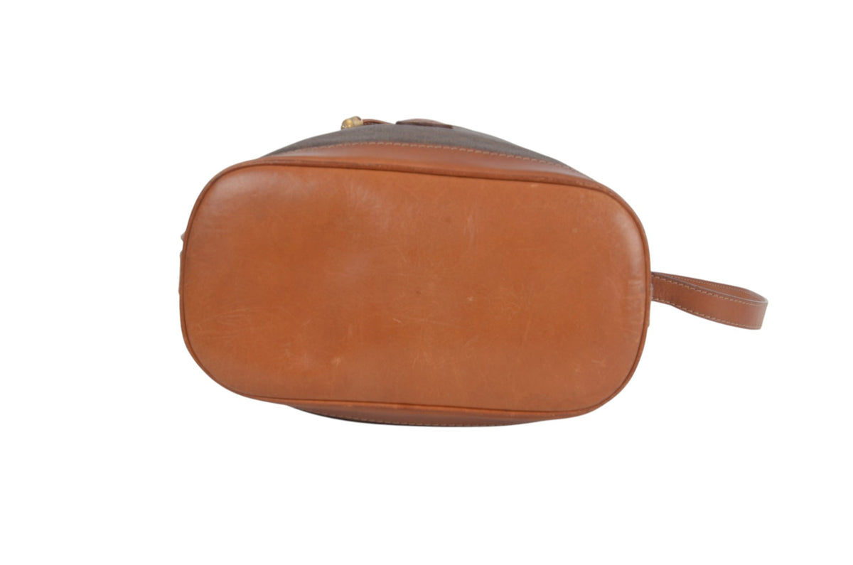Celine Vintage Triomphe Monogram Bucket Bag – Brown Drawstring Shoulder Bag