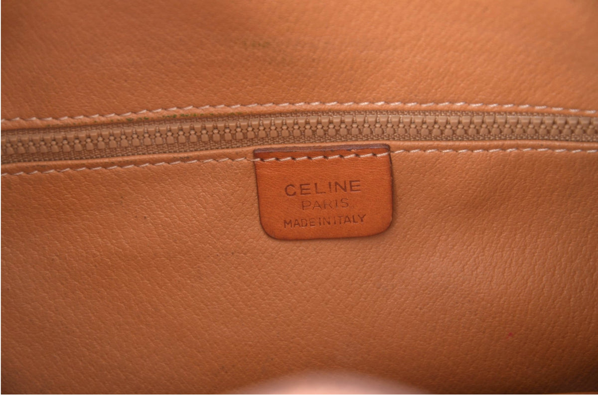 Celine Vintage Triomphe Monogram Bucket Bag – Brown Drawstring Shoulder Bag