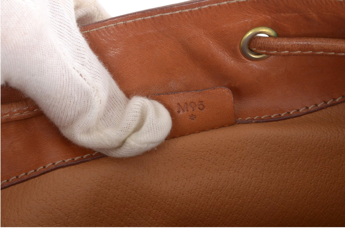Celine Vintage Triomphe Monogram Drawstring Bucket Shoulder Bag