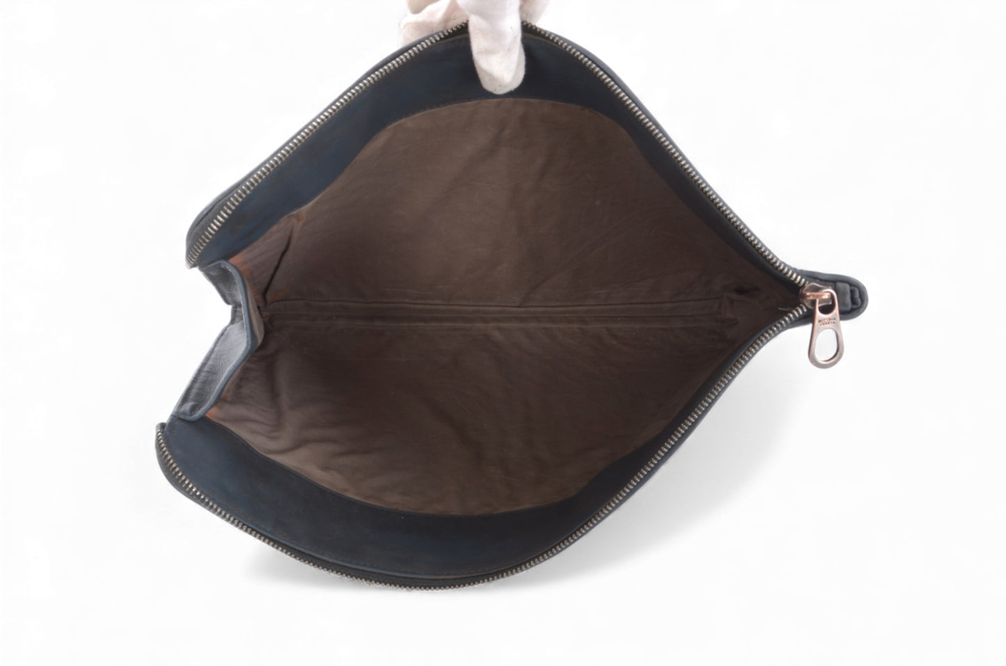 Bottega Veneta Laptop Document Case Business Computer Bag Intrecciato Leather Grey