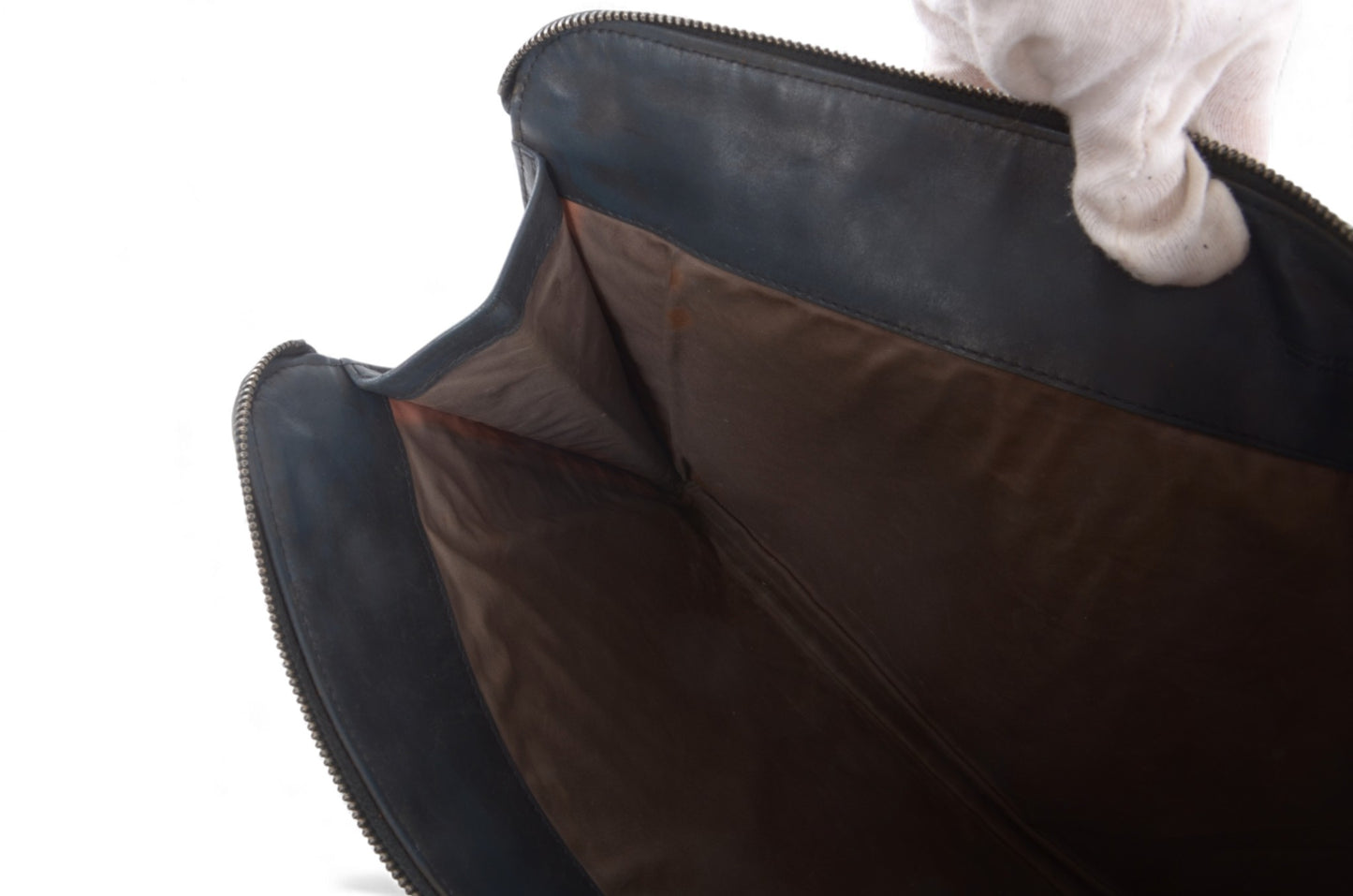 Bottega Veneta Laptop Document Case Business Computer Bag Intrecciato Leather Grey