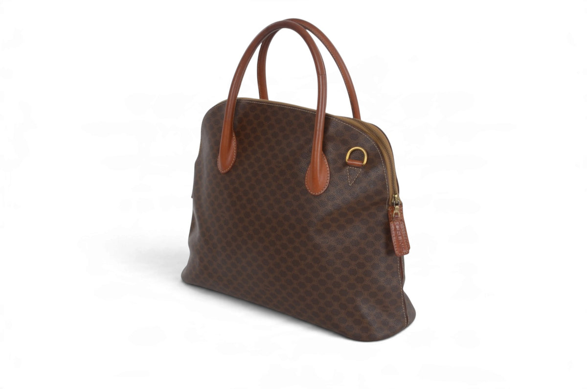 Vintage Celine monogram tote bag interior showing lining and condition
