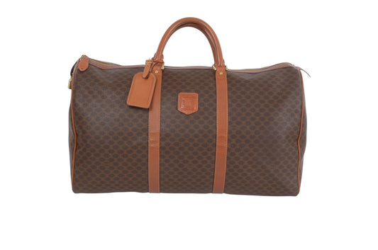 Vintage Celine Macadam Triomphe monogram Boston weekend bag front view