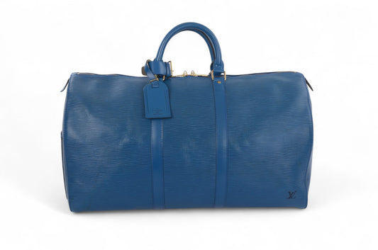 Louis Vuitton Epi Keepall 50 Toledo Blue Boston Bag Travel Bag Epi Leather Vintage