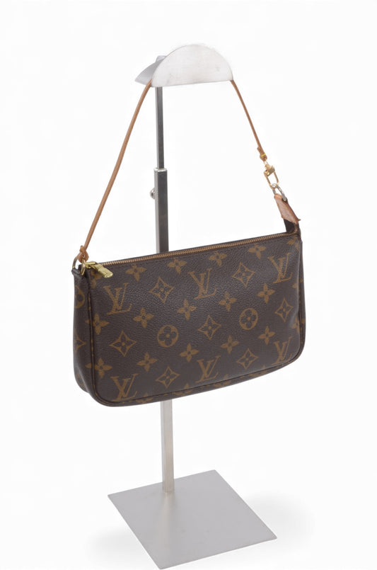 Louis Vuitton Pochette Accessories Pouch Monogram Canvas Shoulder Bag Handbag Vintage Designer Classic