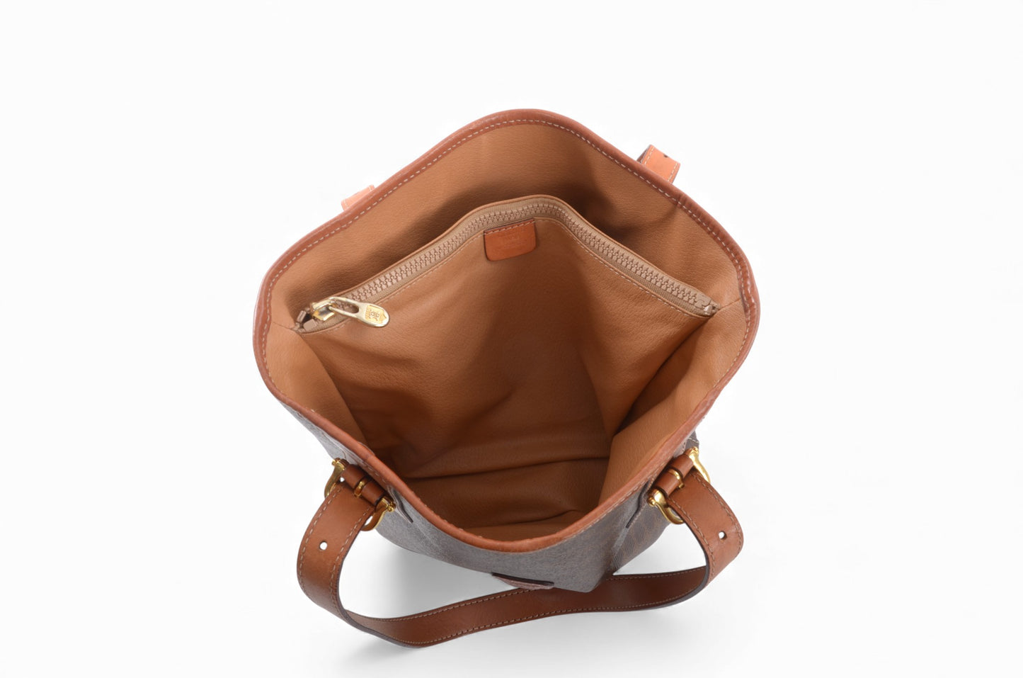 Celine Vintage Triomphe Shoulder Bag Tote Handbag Monogram Brown Designer Classic