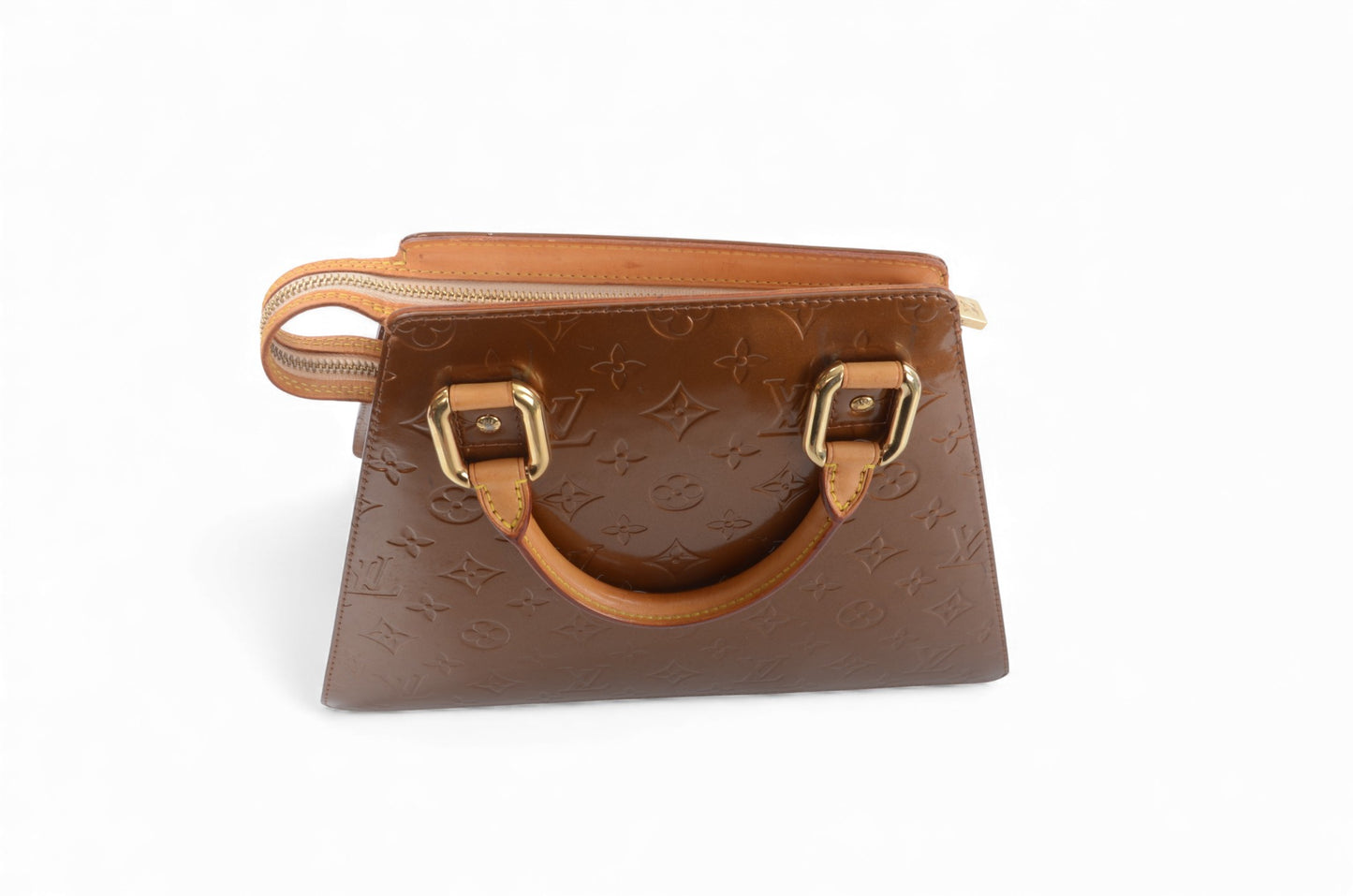 Louis Vuitton Forsyth GM Monogram Vernis Bag Handbag Vintage Bronze Designer Classic