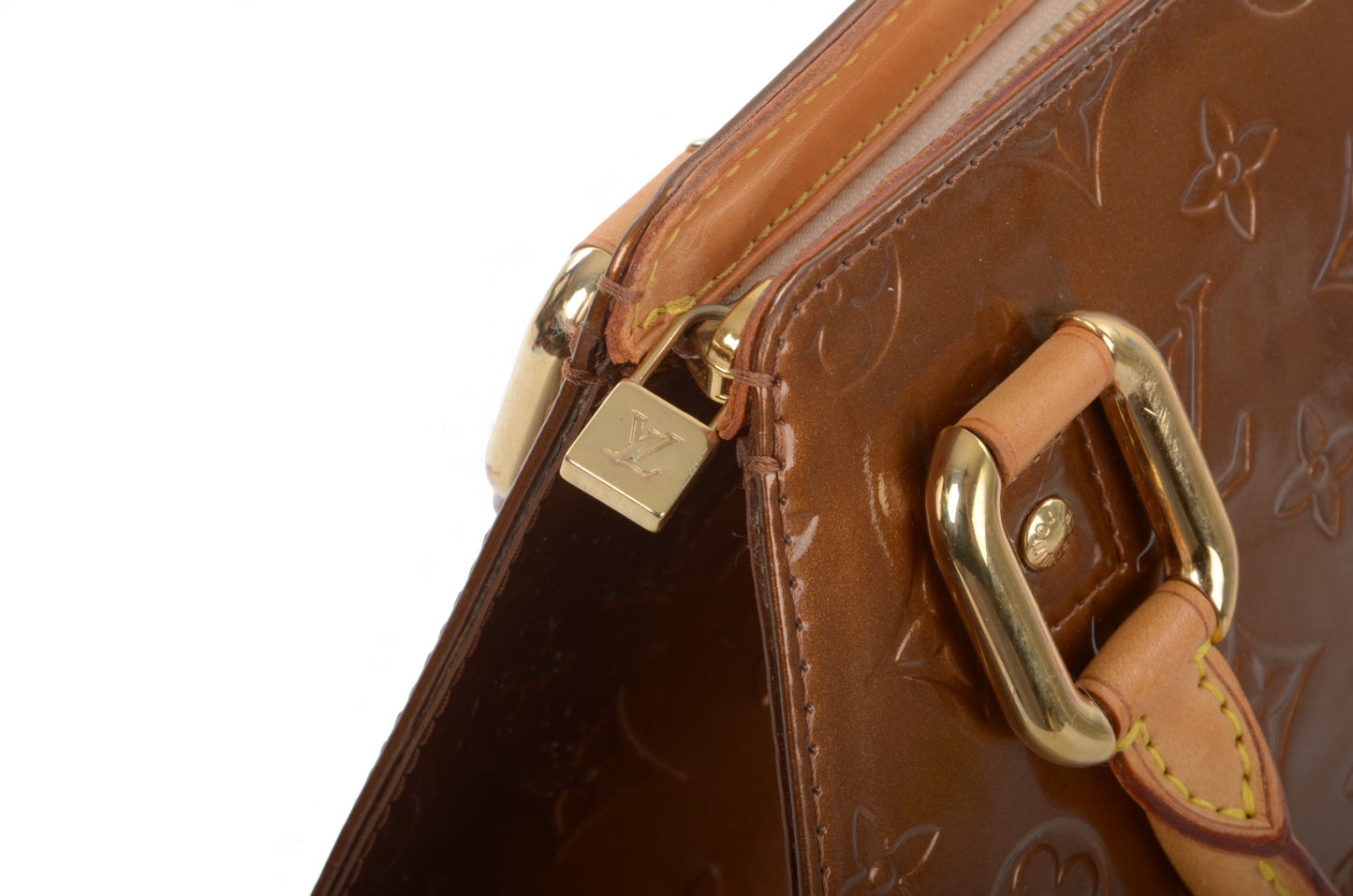 Louis Vuitton Forsyth GM Monogram Vernis Bag Handbag Vintage Bronze Designer Classic