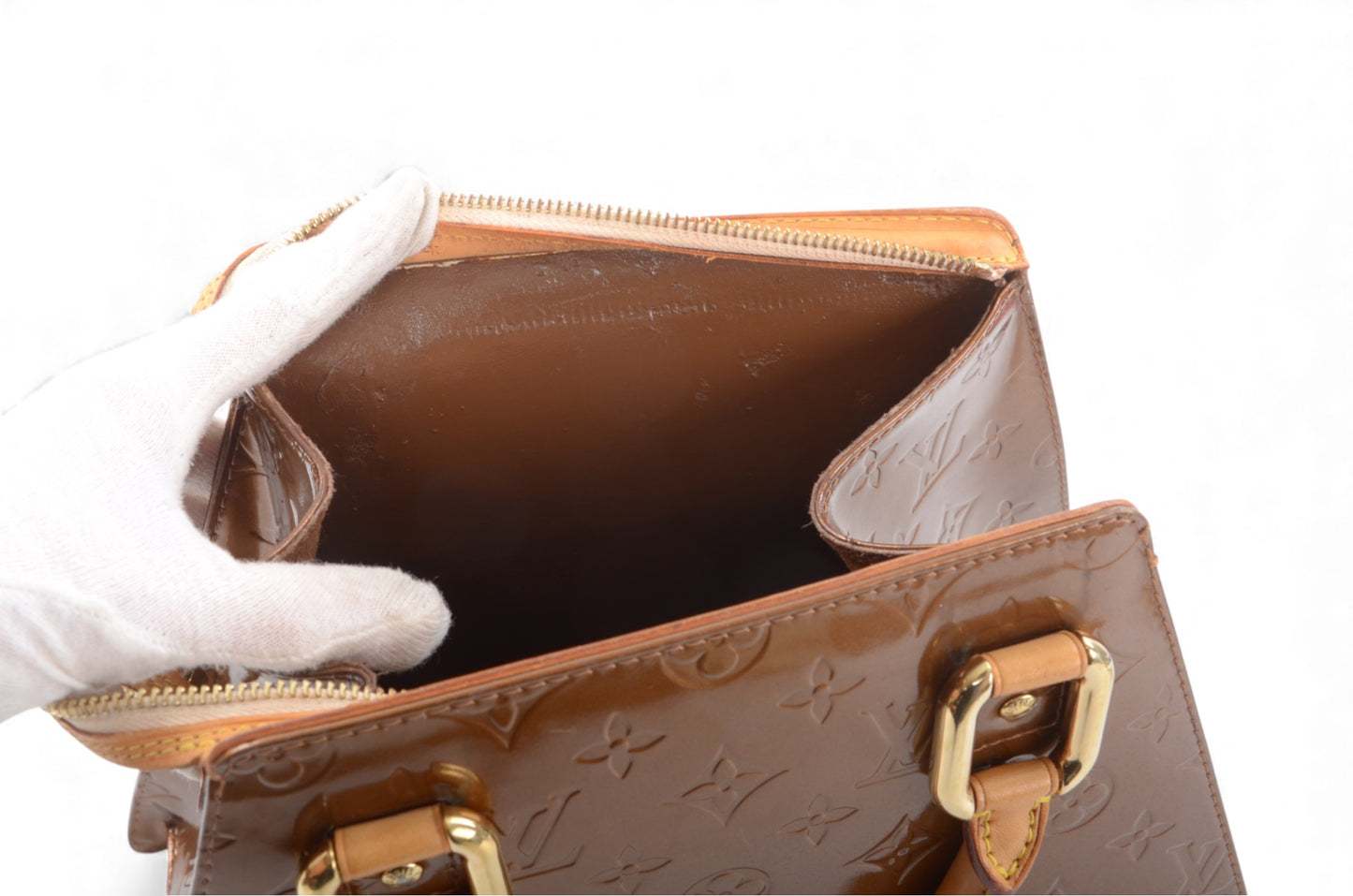 Louis Vuitton Forsyth GM Monogram Vernis Bag Handbag Vintage Bronze Designer Classic