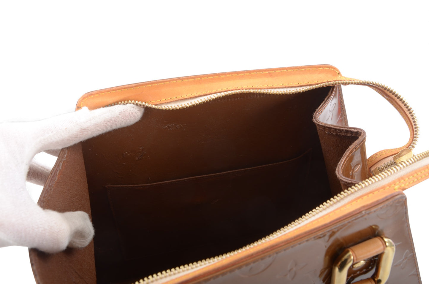 Louis Vuitton Forsyth GM Monogram Vernis Bag Handbag Vintage Bronze Designer Classic