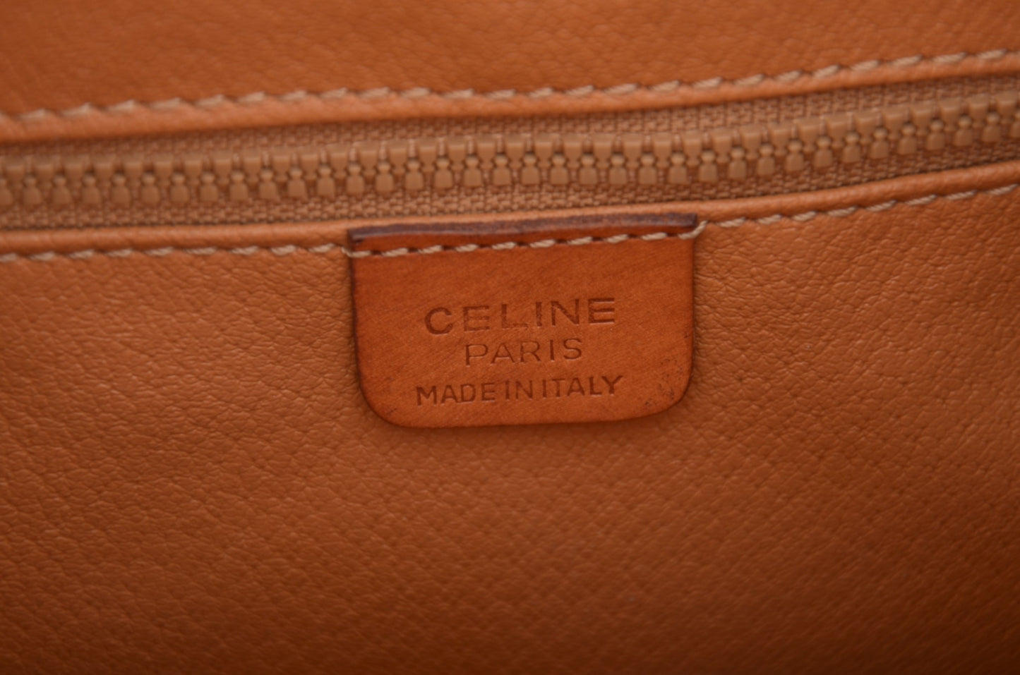 Celine Vintage Triomphe Shoulder Drawstring Bag Tote Handbag Monogram Brown Beige  Designer Classic