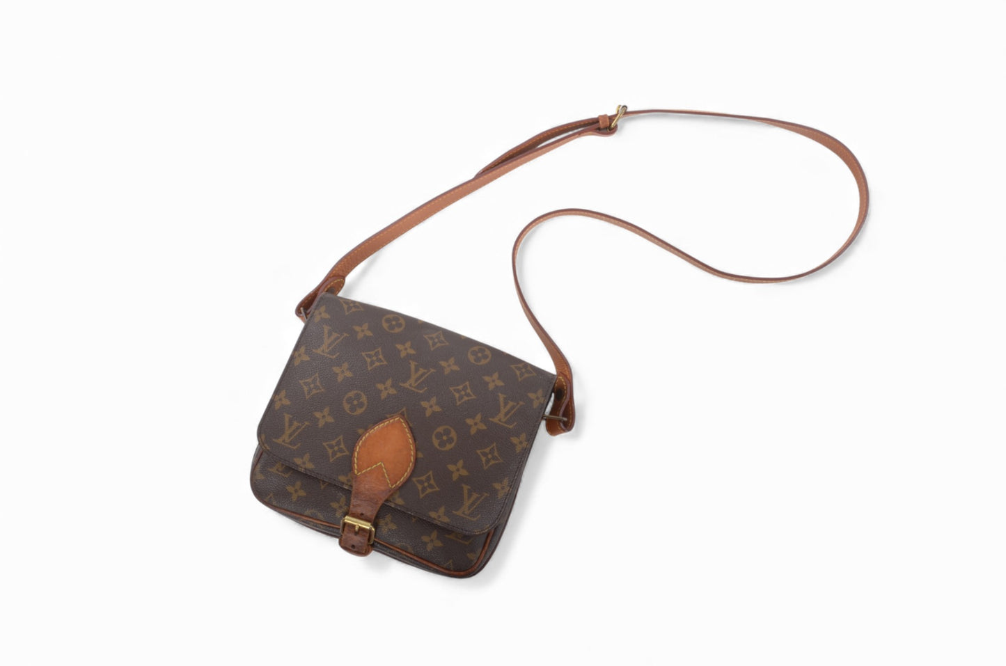 Louis Vuitton Cartesier MM Vintage Crossbody Shoulder Bag Monogram Designer Classic