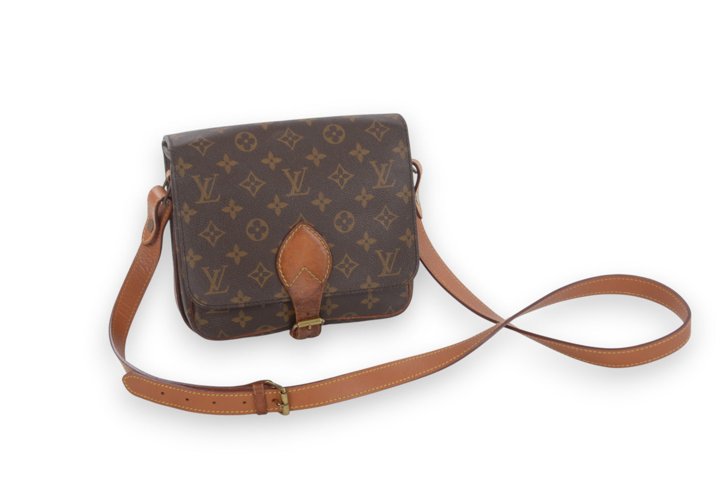 Louis Vuitton Cartesier MM Vintage Crossbody Shoulder Bag Monogram Designer Classic