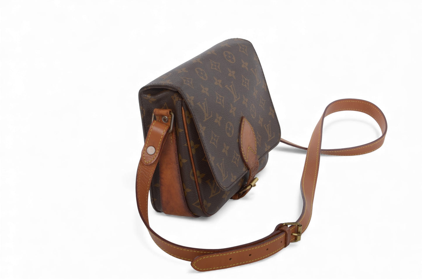Louis Vuitton Cartesier MM Vintage Crossbody Shoulder Bag Monogram Designer Classic