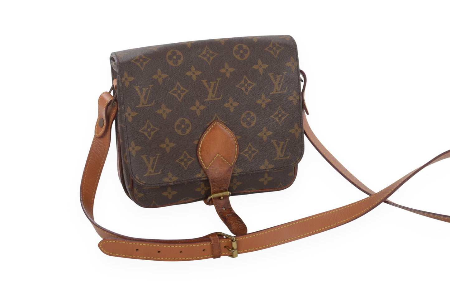 Louis Vuitton Cartesier MM Vintage Crossbody Shoulder Bag Monogram Designer Classic