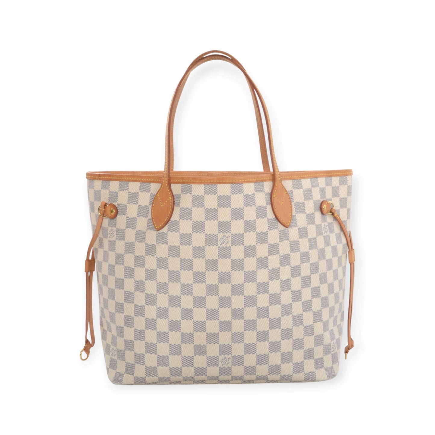 Louis Vuitton Neverfull MM Damier Azur Tote Shoulder Bag Monogram