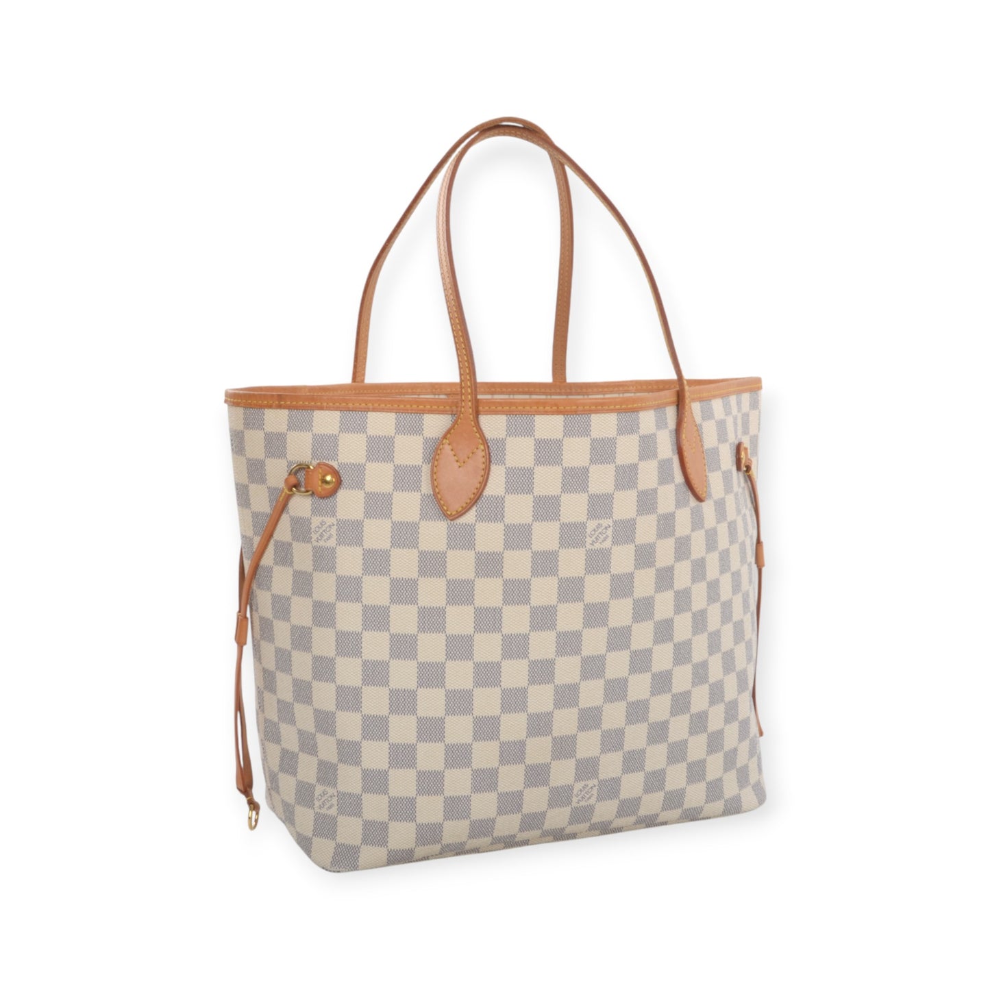 Louis Vuitton Neverfull MM Damier Azur Tote Shoulder Bag Monogram
