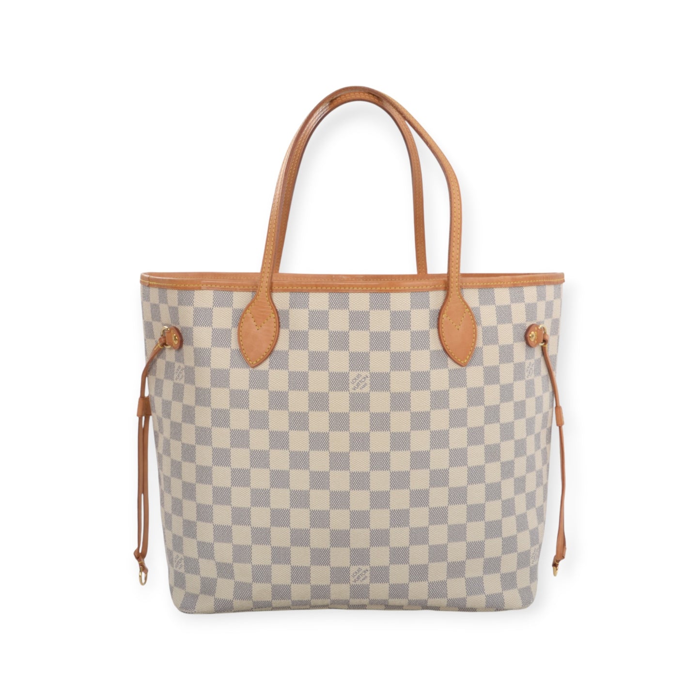 Louis Vuitton Neverfull MM Damier Azur Tote Shoulder Bag Monogram