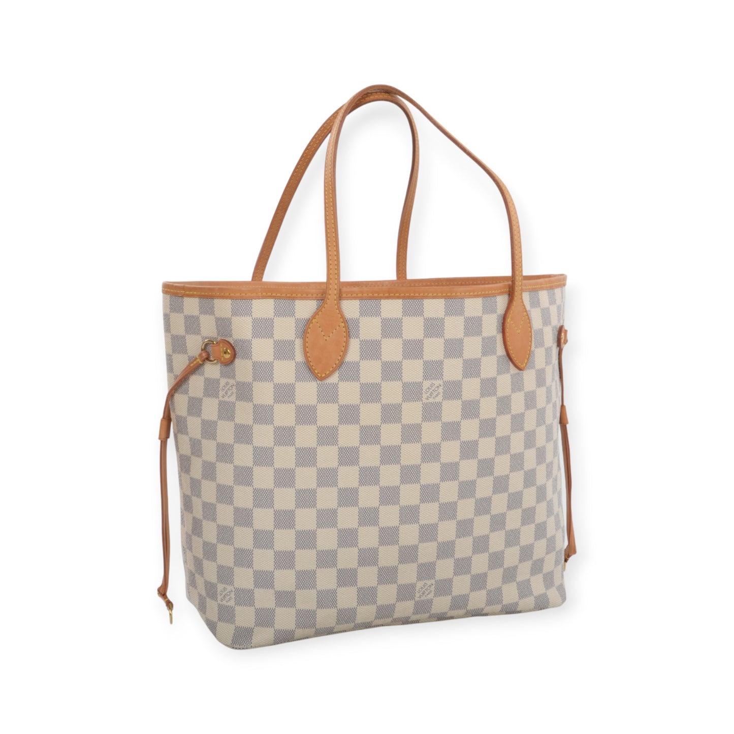 Louis Vuitton Neverfull MM Damier Azur Tote Shoulder Bag Monogram